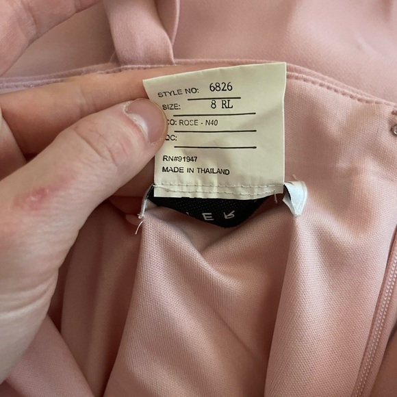 Dessy Collection AfterSix - Pantone Rose Quartz Bridesmaid Dress Crepe - Picture 6 of 7